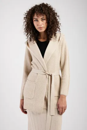 Nava Knitted Coat Jacket in Beige