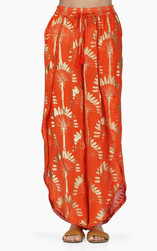 Orange & Gold Palm Pants