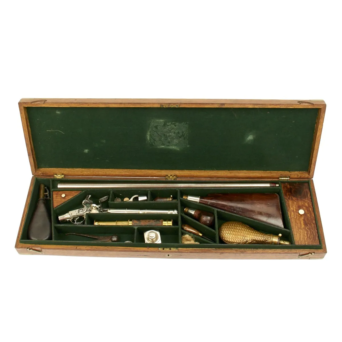 Original English 1810 Flintlock Convertible Combination Pistol and Fowling Gun by Perry of London in Custom Wood Case