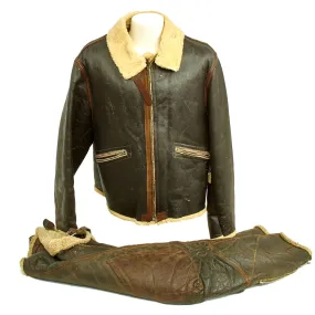 Original U.S. WWII Army Air Force Sheepskin Winter Flight Jacket and Pants