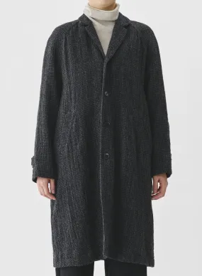 Pas De Calais - Wool Gauze Houndstooth Coat Charcoal