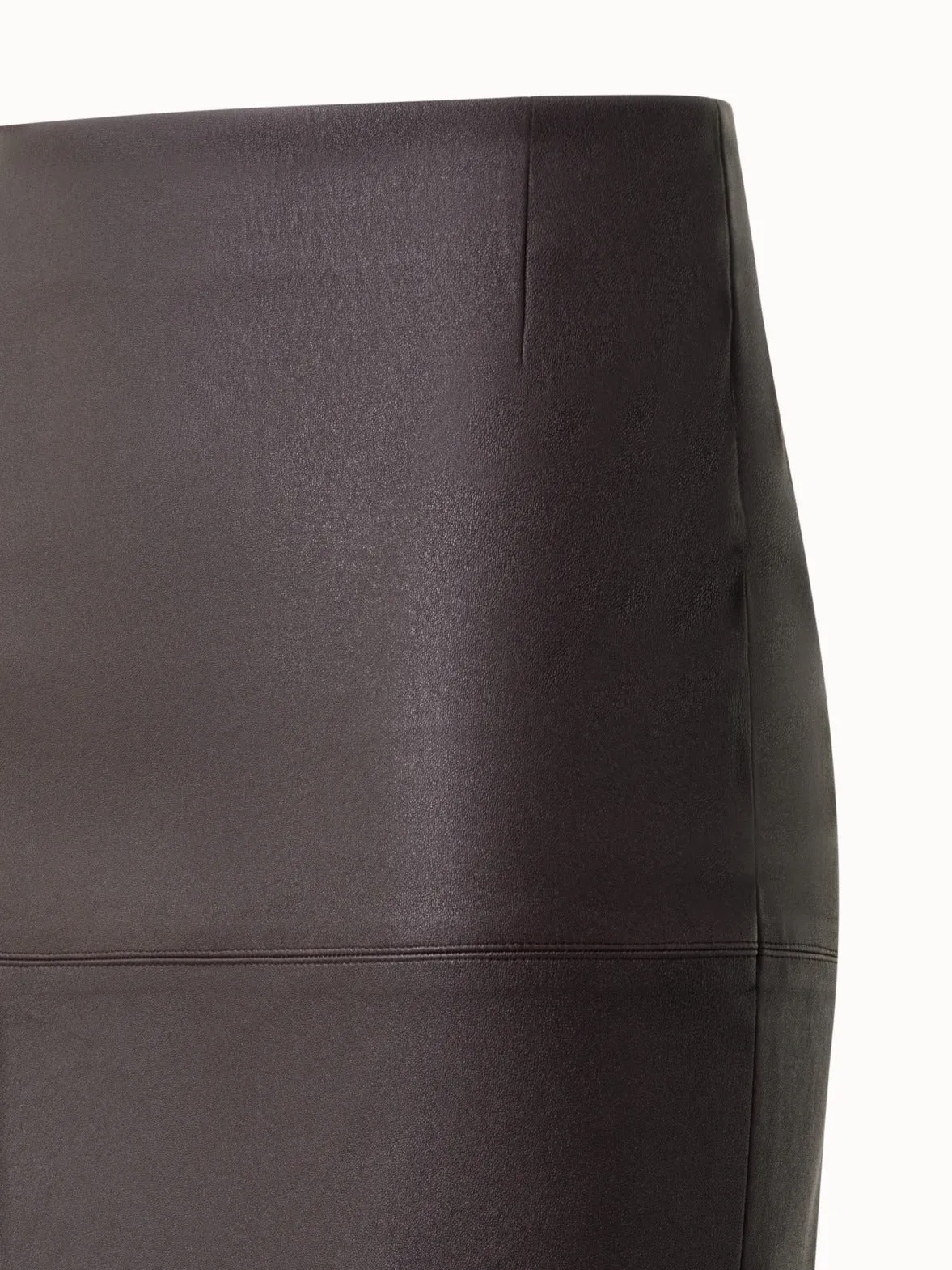 Pencil Skirt in Stretch Nappa Leather with Back Slit