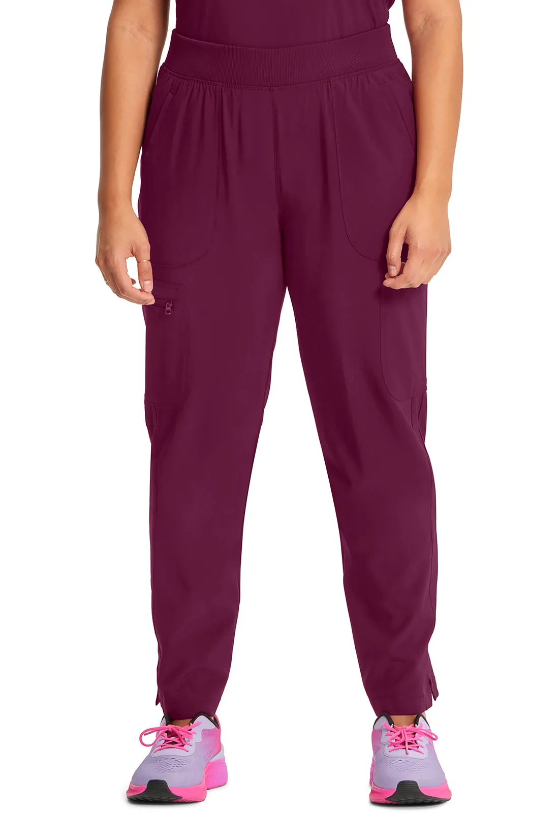 PETITE - Cherokee Infinity Women's Mid Rise Tapered Leg Pull-on Scrub Pant CK065AP