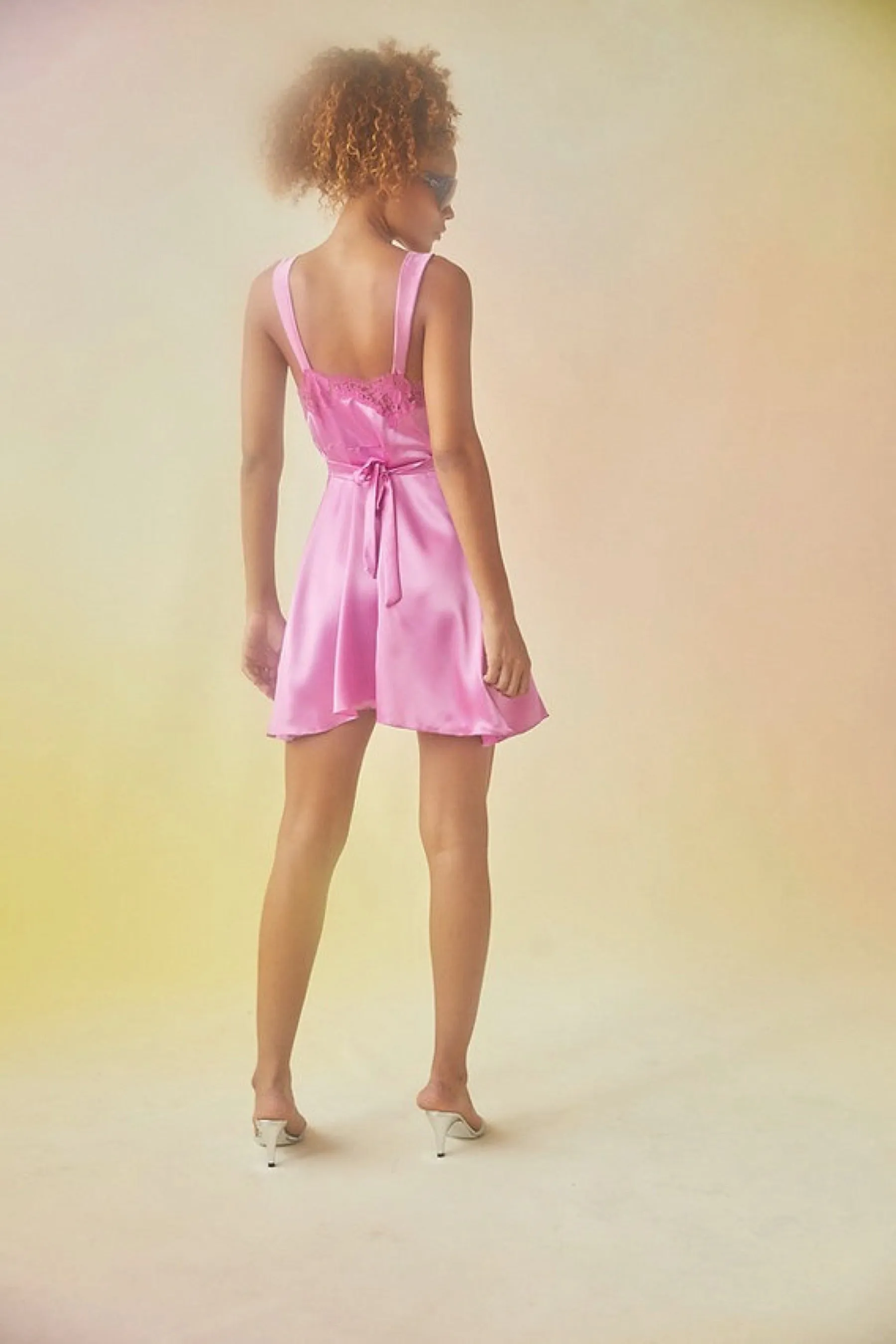 Pink Satin Rina Dress