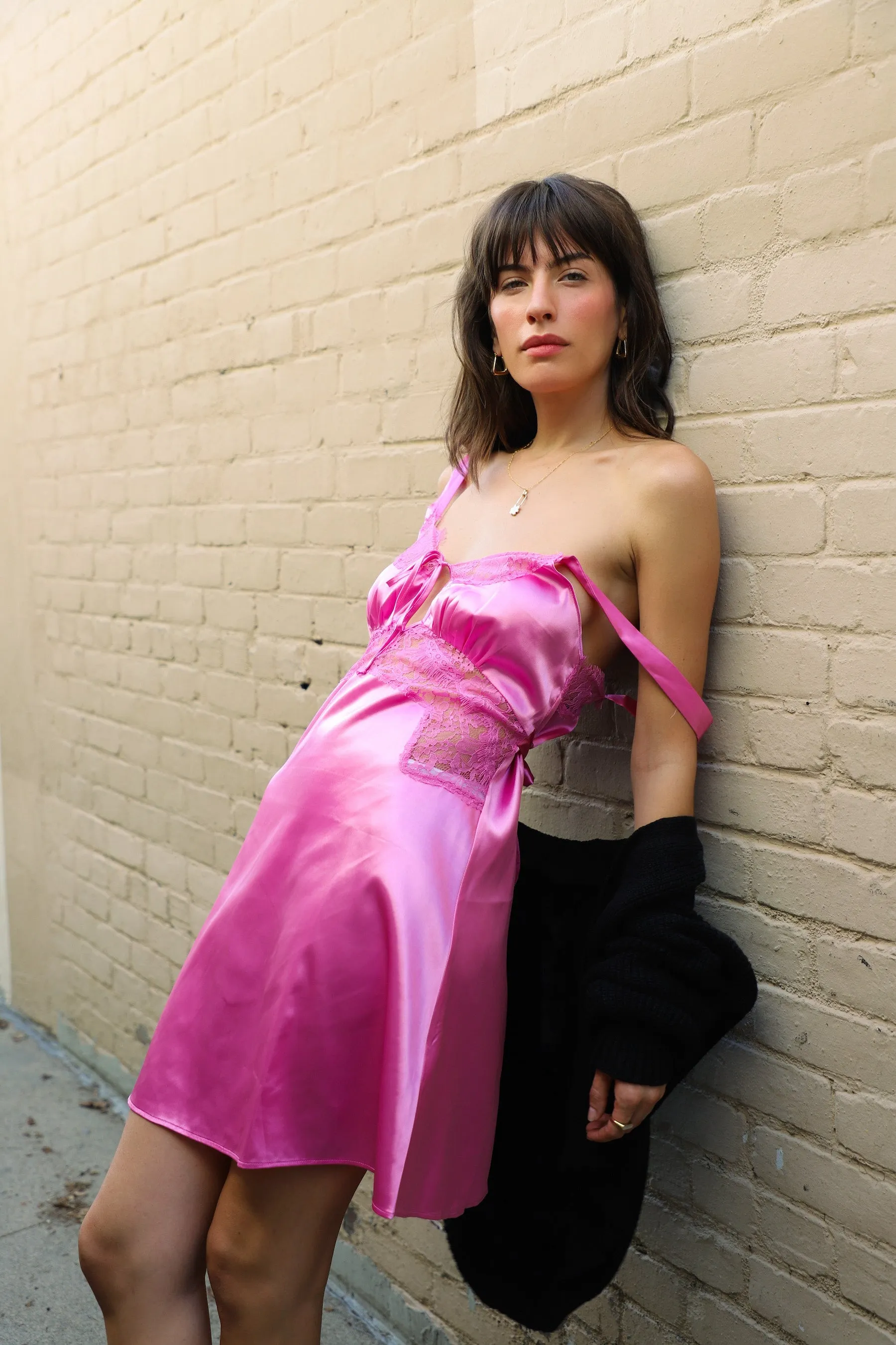 Pink Satin Rina Dress