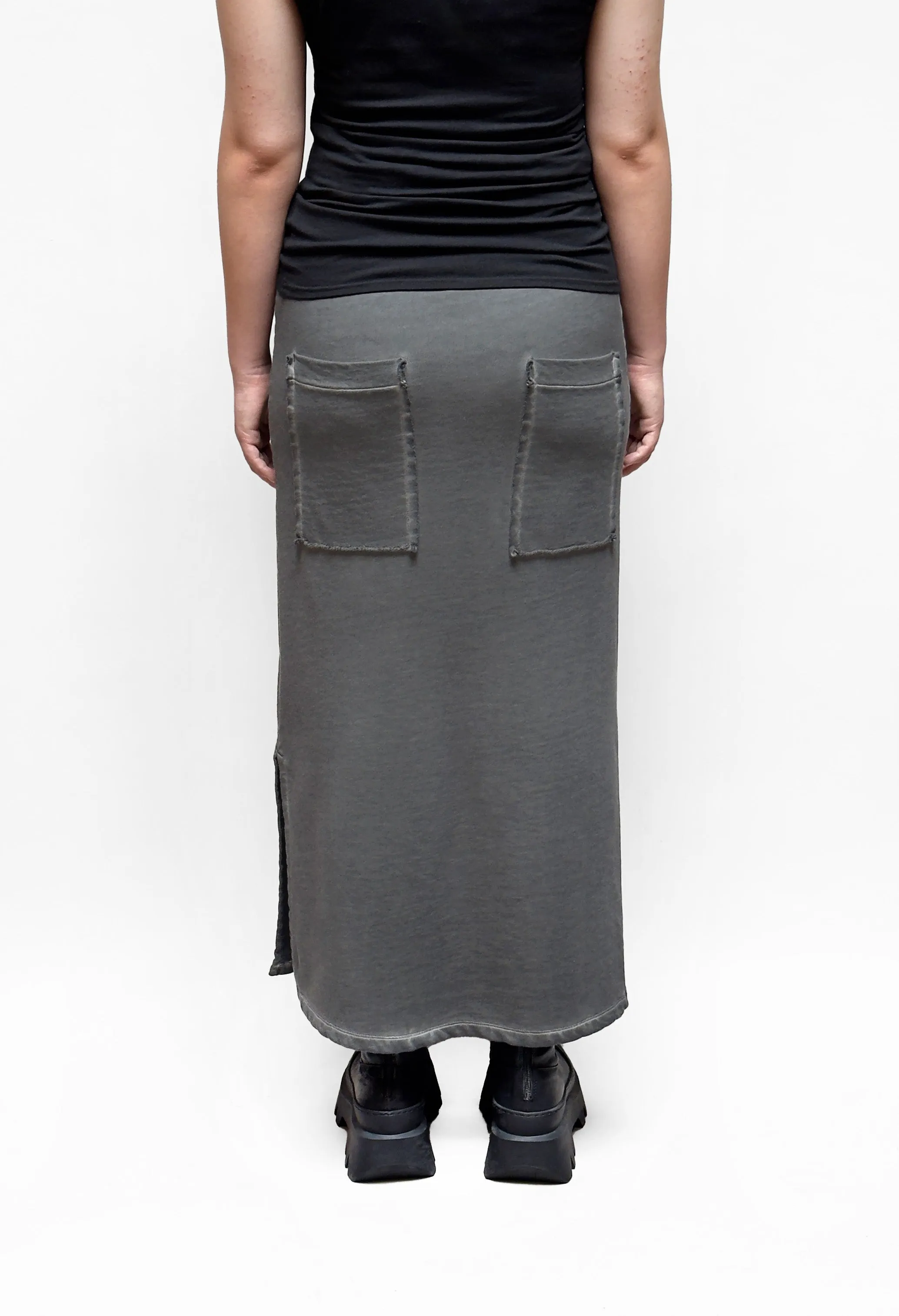 PLU Knit Pencil Skirt in Asphalt Wash