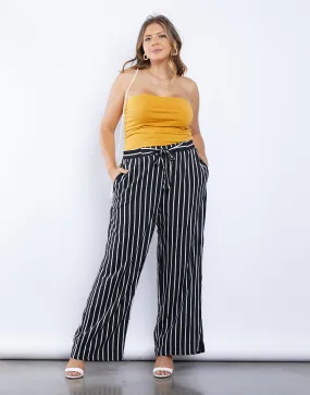 Plus Size Wide Leg Striped Pants