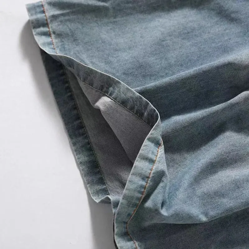 Pre Order:  Tie-Waist Loose Denim Pants