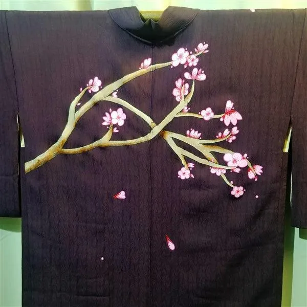 "Plum Branches" Vintage Painted Haori