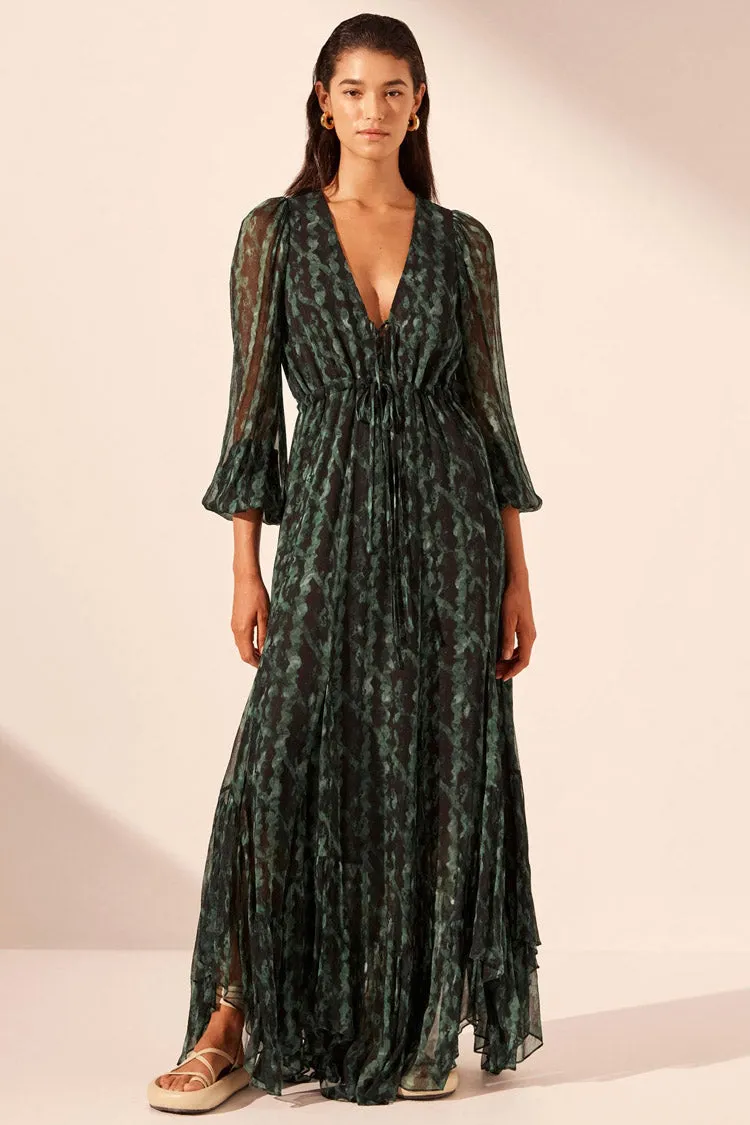 Remi Lace Front Maxi Dress in Rosemary