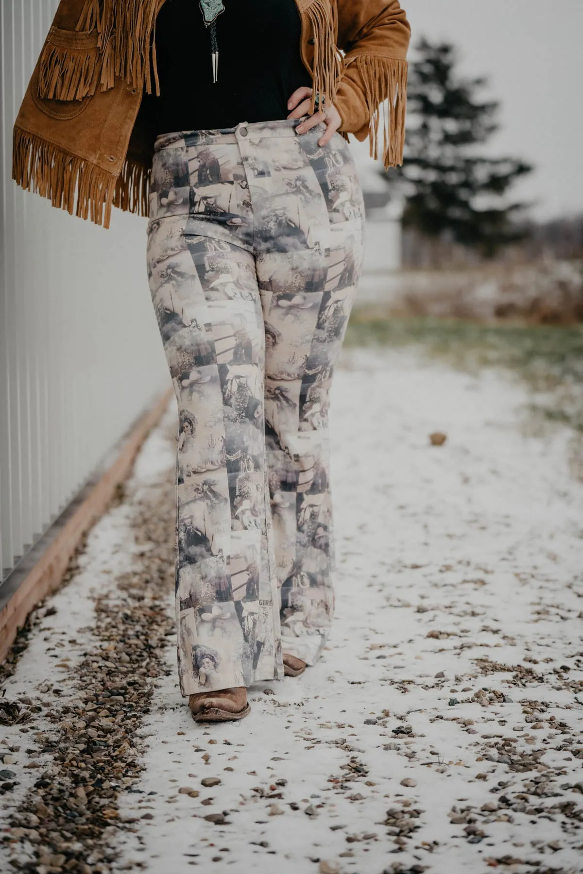 'Remy' Retro Western Printed Flare Pants (XS - XXL)