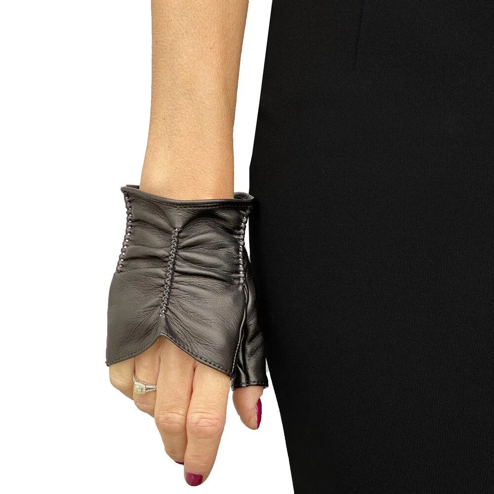 Renee Cuff - Women's Fingerless Silk Lined Leather Gloves