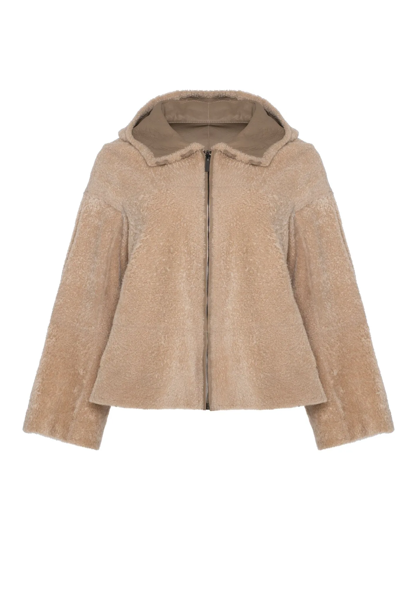 Reversible New Zealand Shearling Lamb Zip Parka