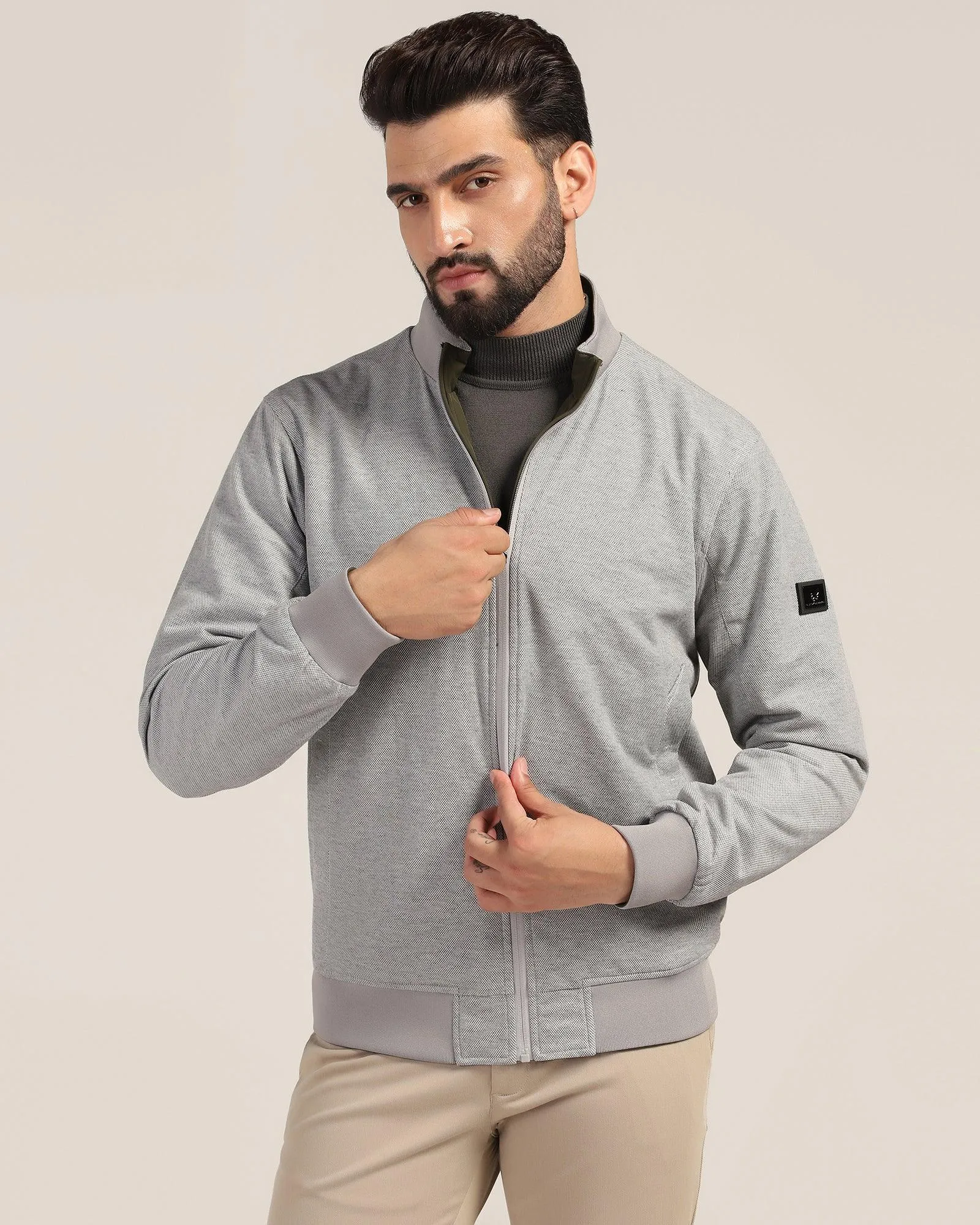 Reversible Olive Solid Zipper Jacket - Coronado