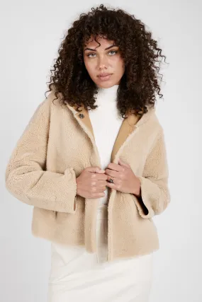 Reversible Shearling Waist Coat in Mandorla