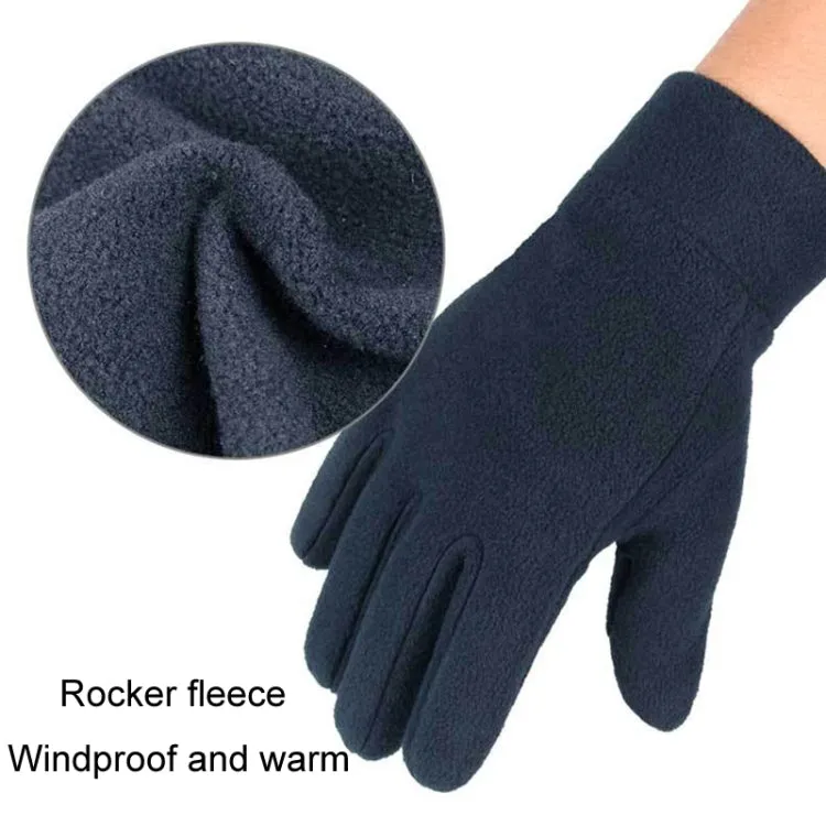 Rocker Fleece Winter Warm Anti-Slip Gloves Outdoor Riding Sports Gloves, Size: S(Navy)