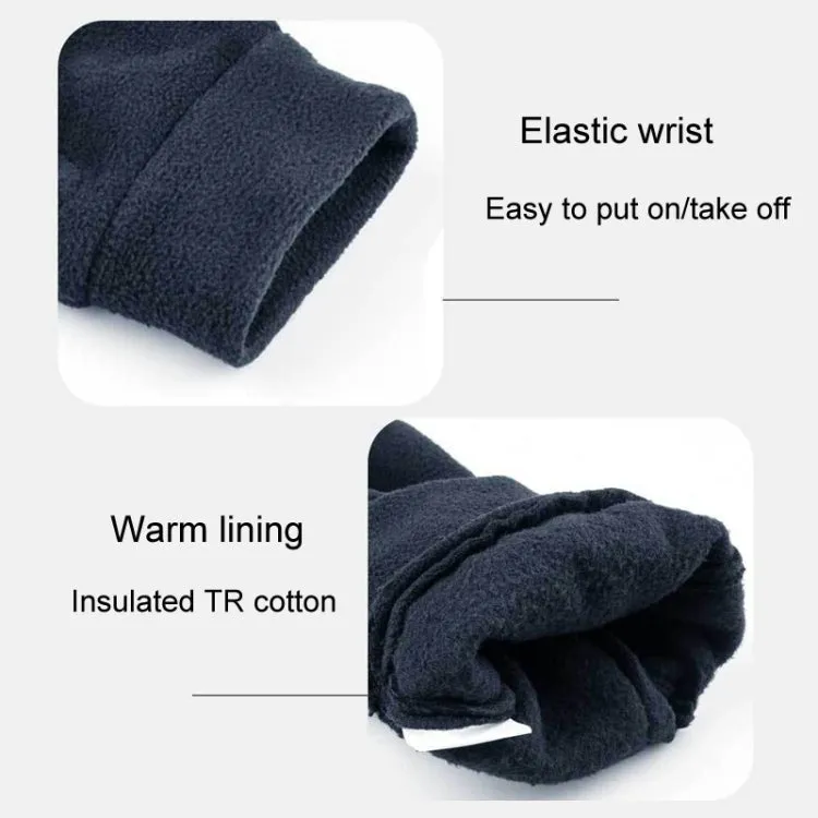 Rocker Fleece Winter Warm Anti-Slip Gloves Outdoor Riding Sports Gloves, Size: S(Navy)