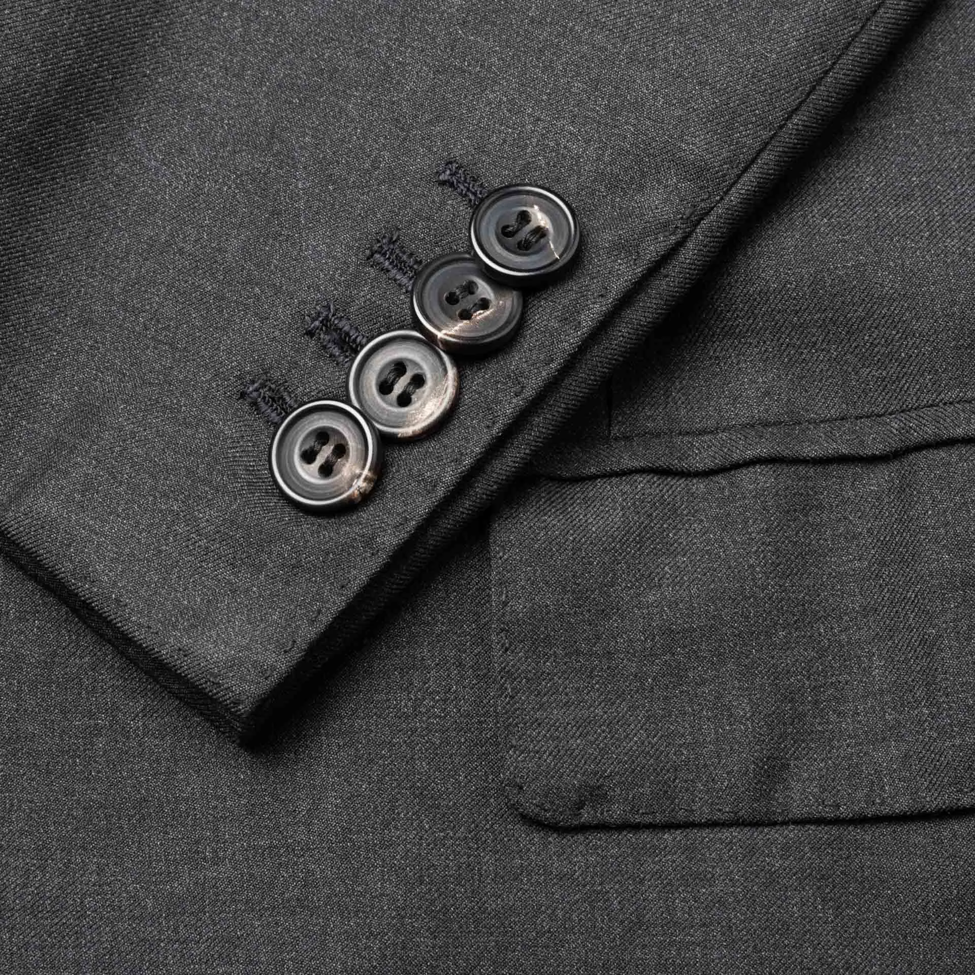 RUBINACCI LH Hand Made Bespoke Charcoal Gray Wool Blazer Sports Coat EU 50 US 40