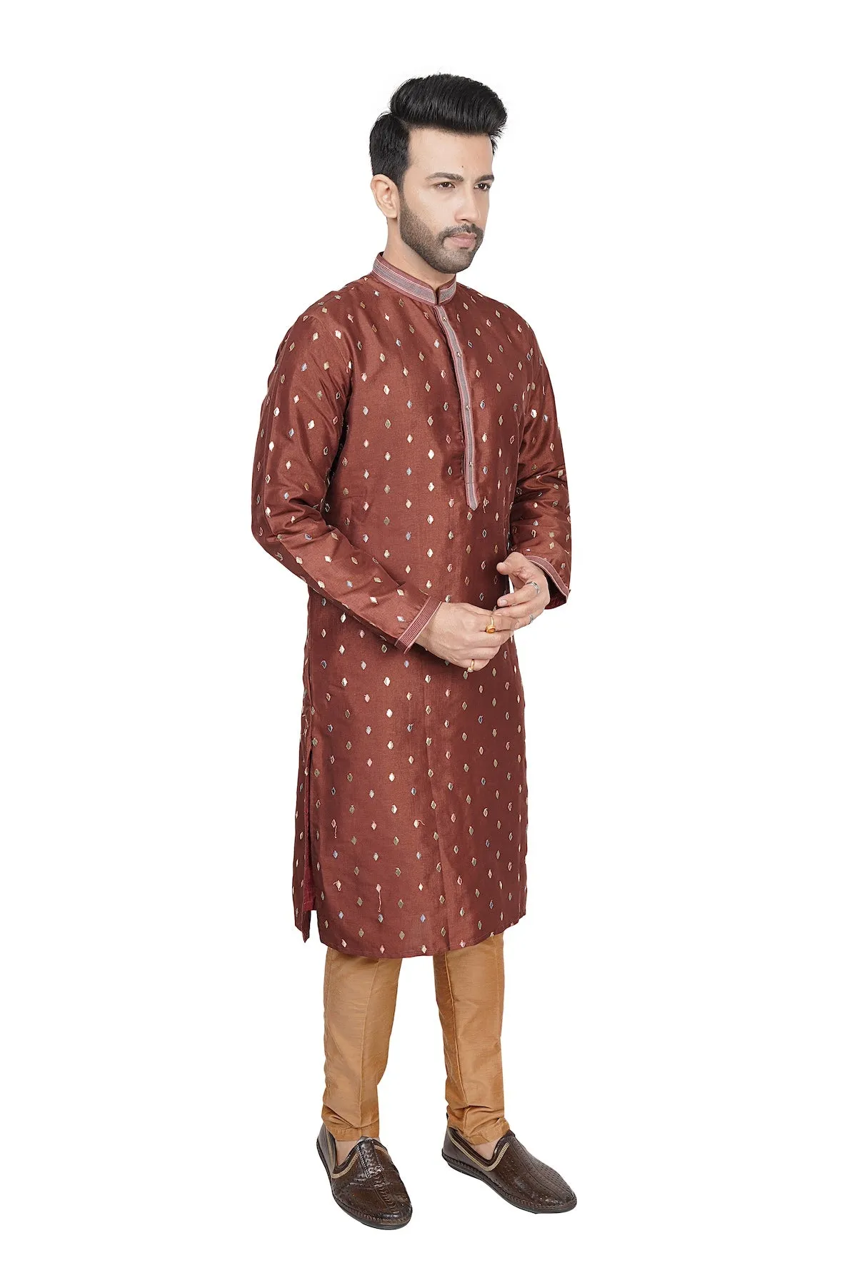 Rust mens kurta pyjama