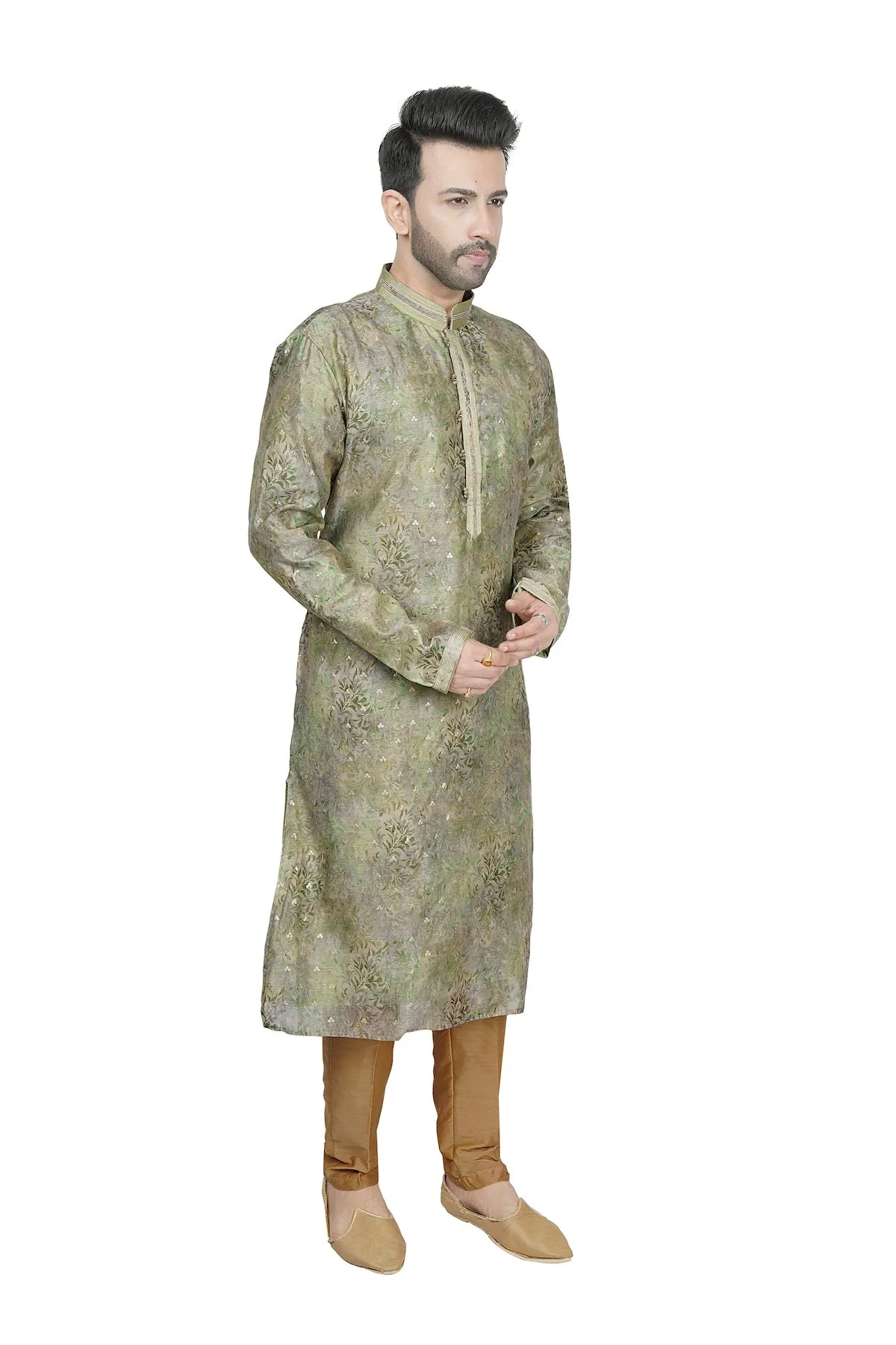 Sage green mens kurta set