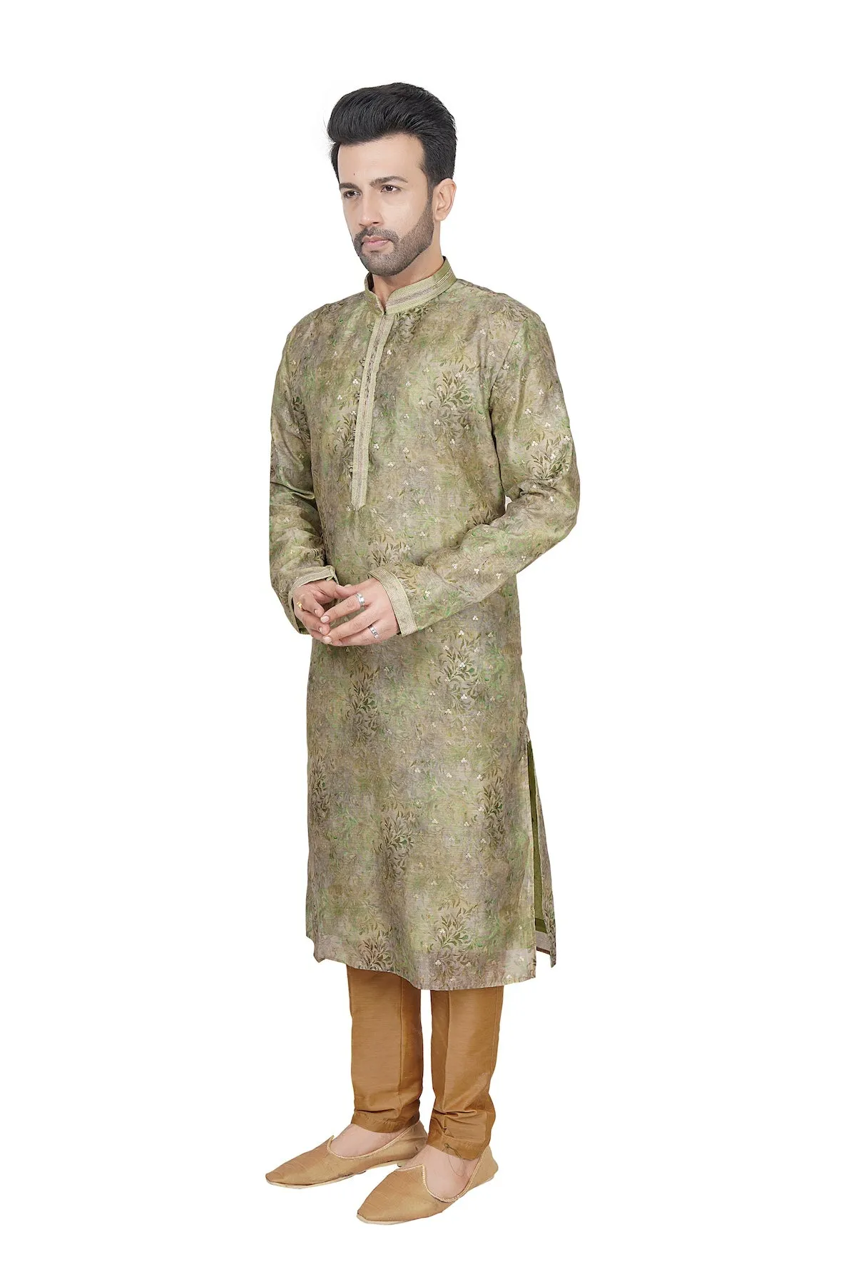 Sage green mens kurta set