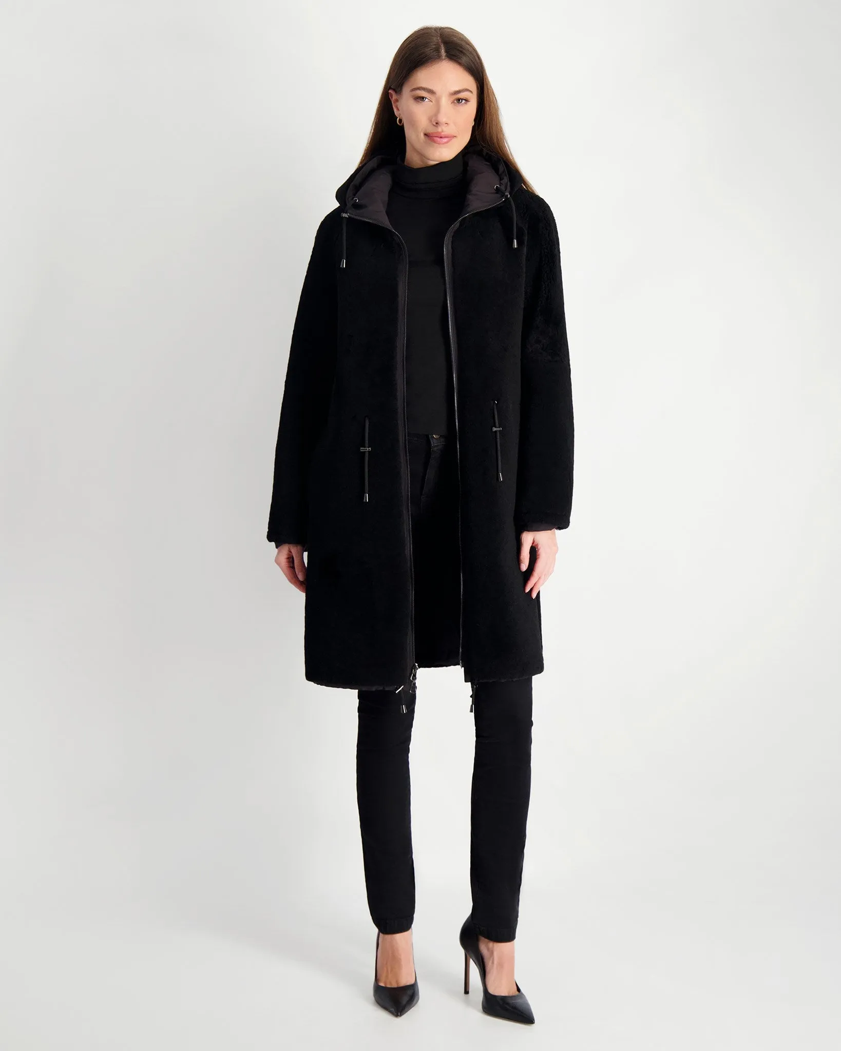 Select Shearling Lamb Parka Reversible To Nylon