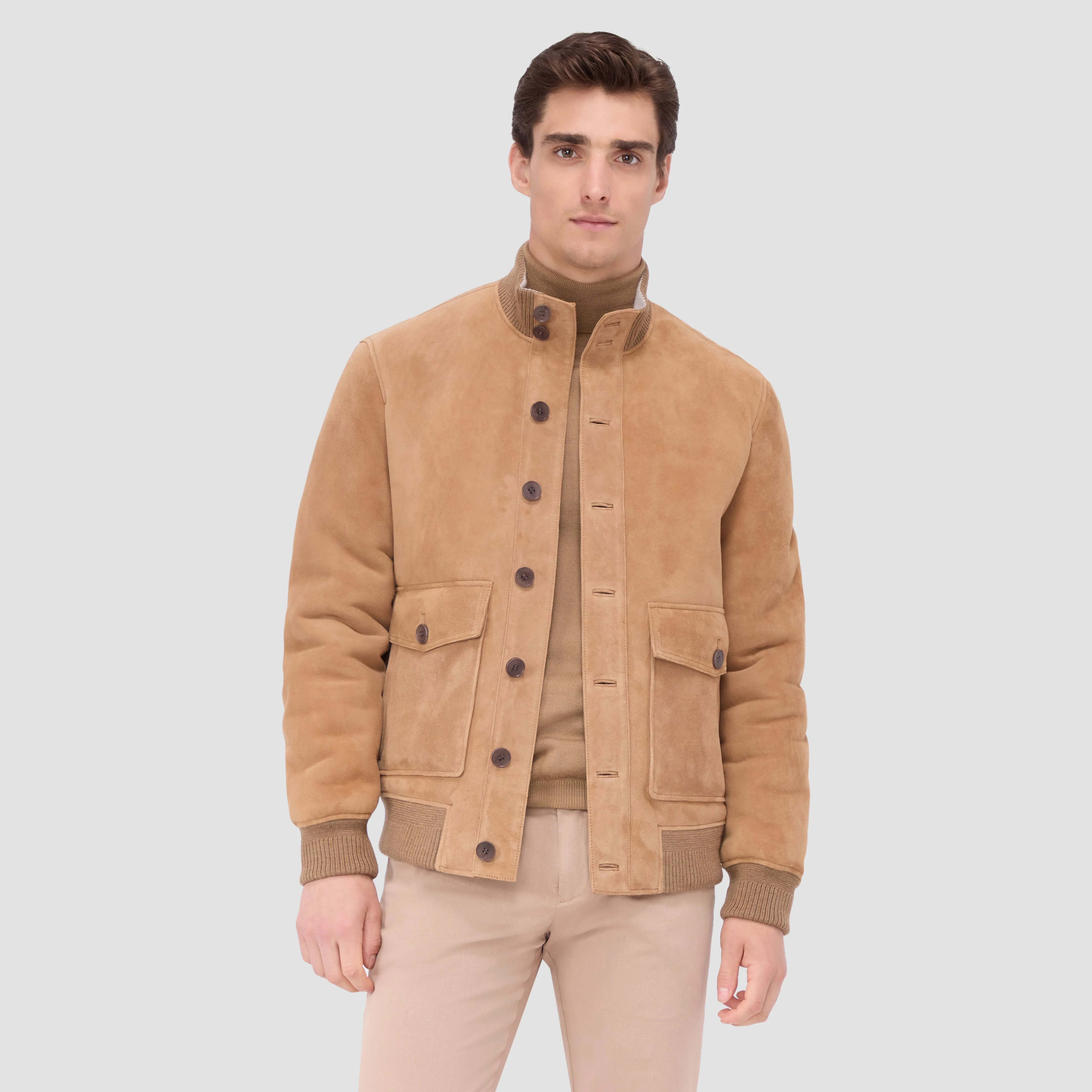 Shearling Lined Suede Jacket