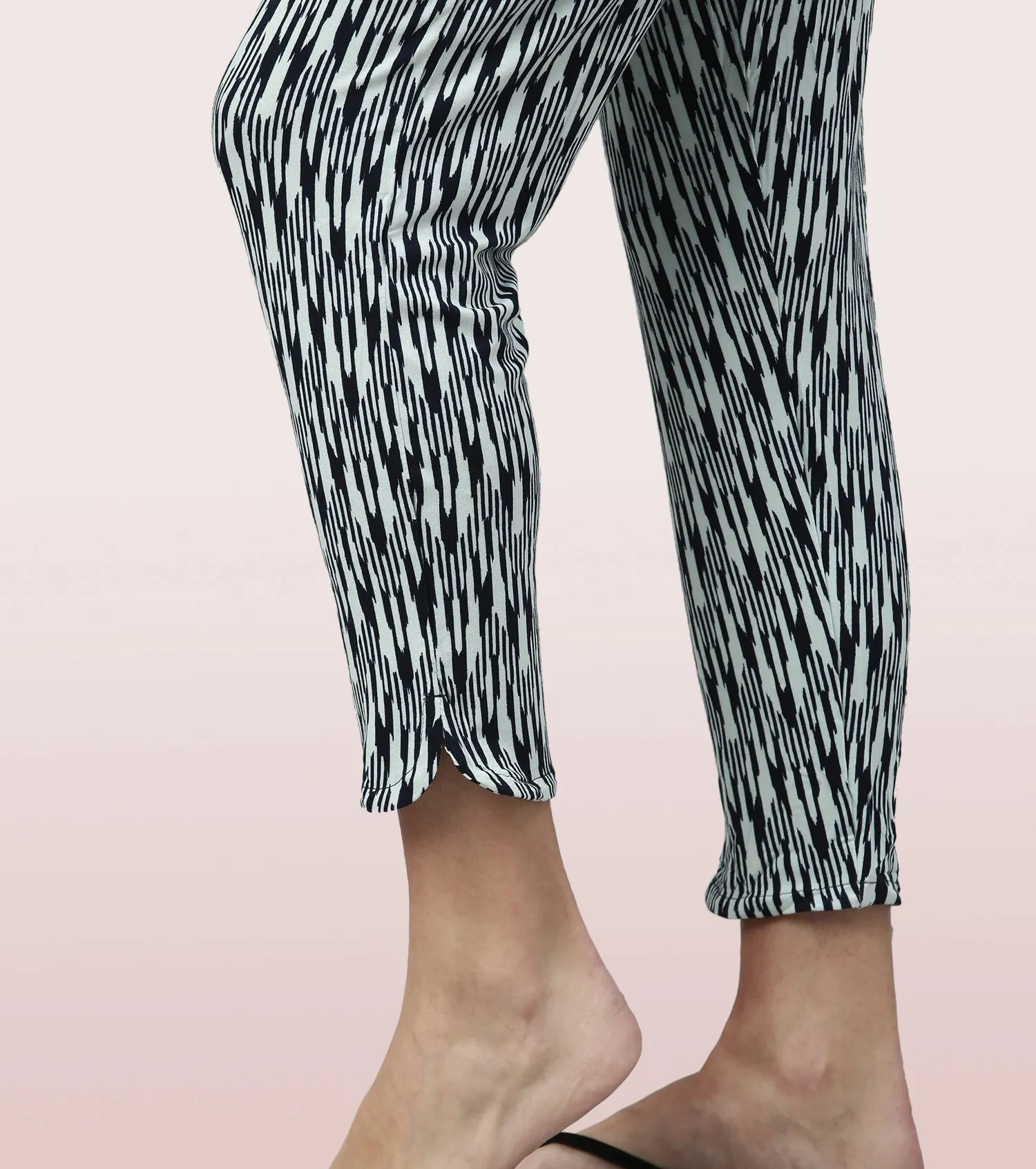 Shop-In Pants - Tapered Lounge Pants With Self Fabric Drawstring With Metal Ends