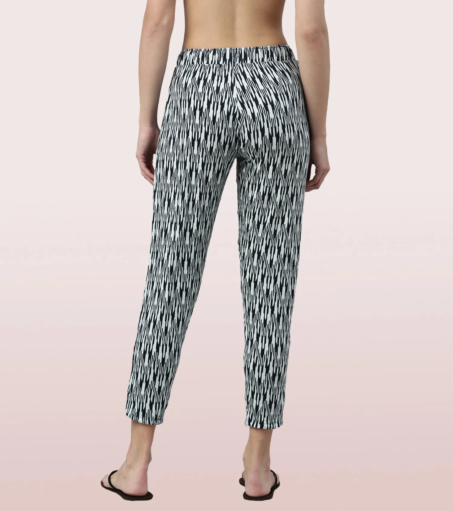 Shop-In Pants - Tapered Lounge Pants With Self Fabric Drawstring With Metal Ends