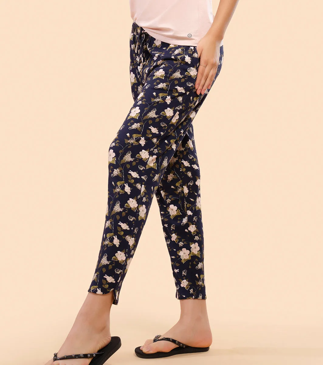 Shop-In Pants - Tapered Lounge Pants With Self Fabric Drawstring With Metal Ends