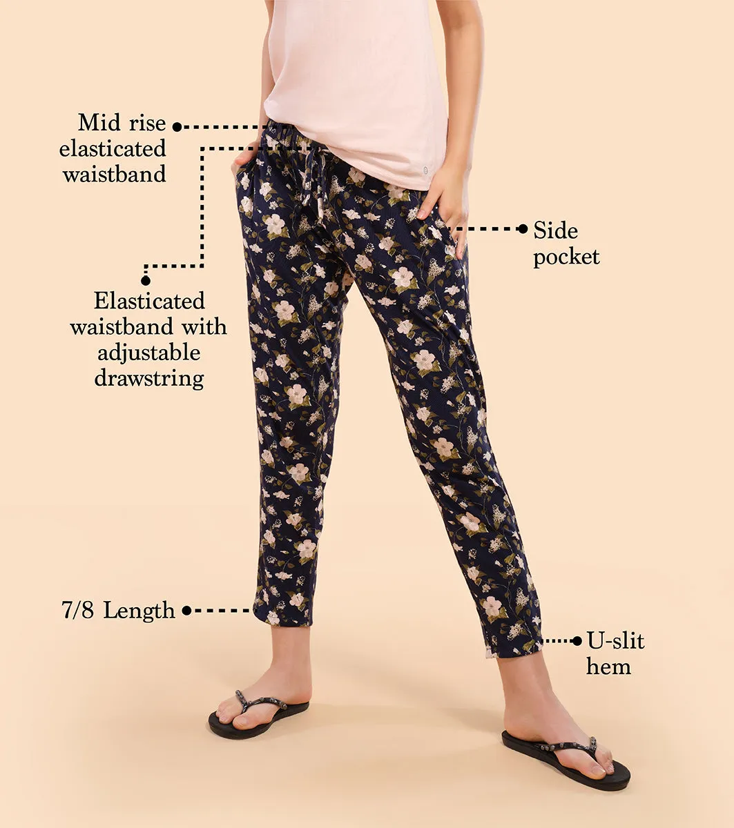 Shop-In Pants - Tapered Lounge Pants With Self Fabric Drawstring With Metal Ends