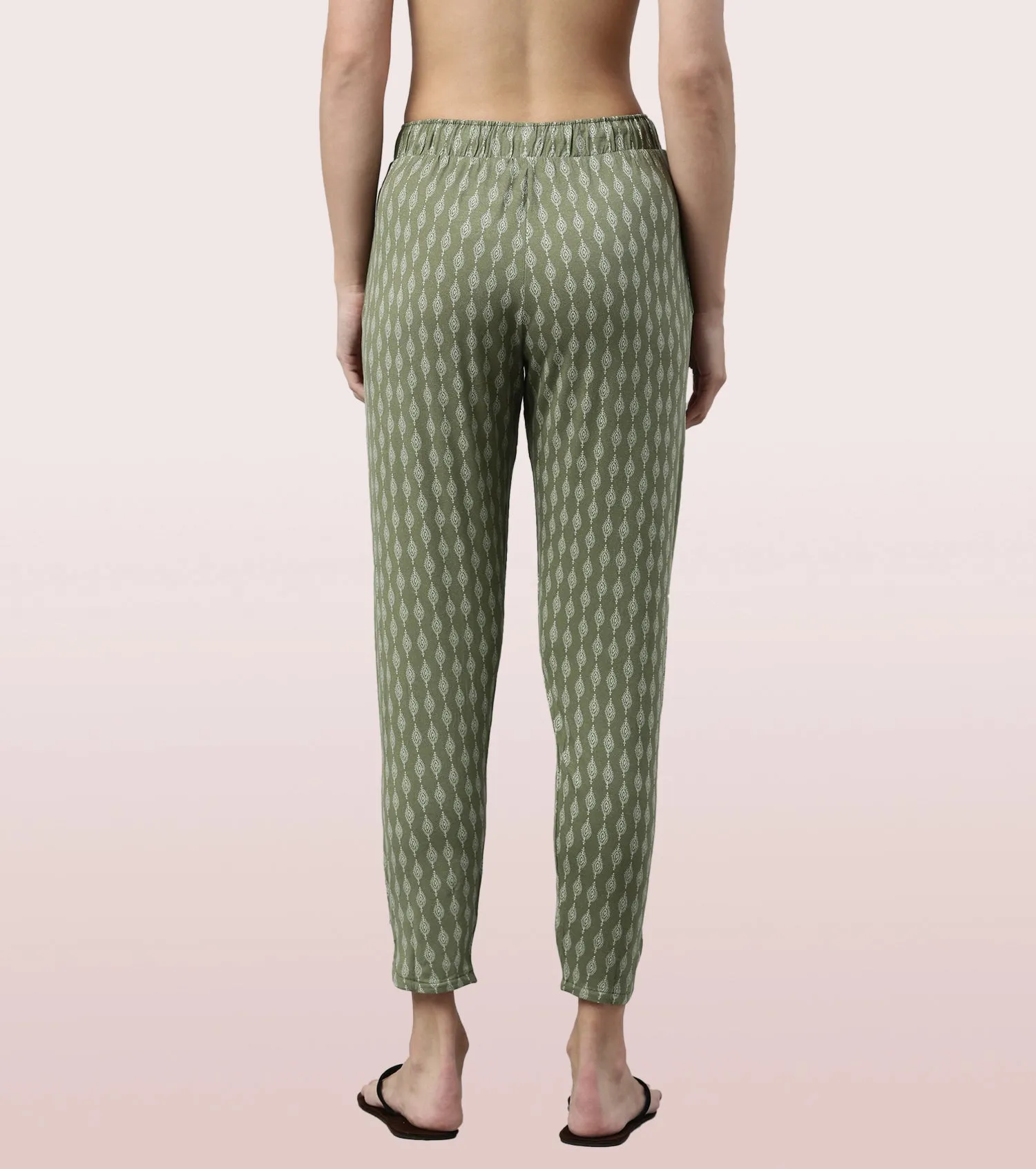 Shop-In Pants - Tapered Lounge Pants With Self Fabric Drawstring With Metal Ends