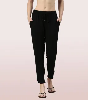 Shop-In Pants - Tapered Lounge Pants With Self Fabric Drawstring With Metal Ends