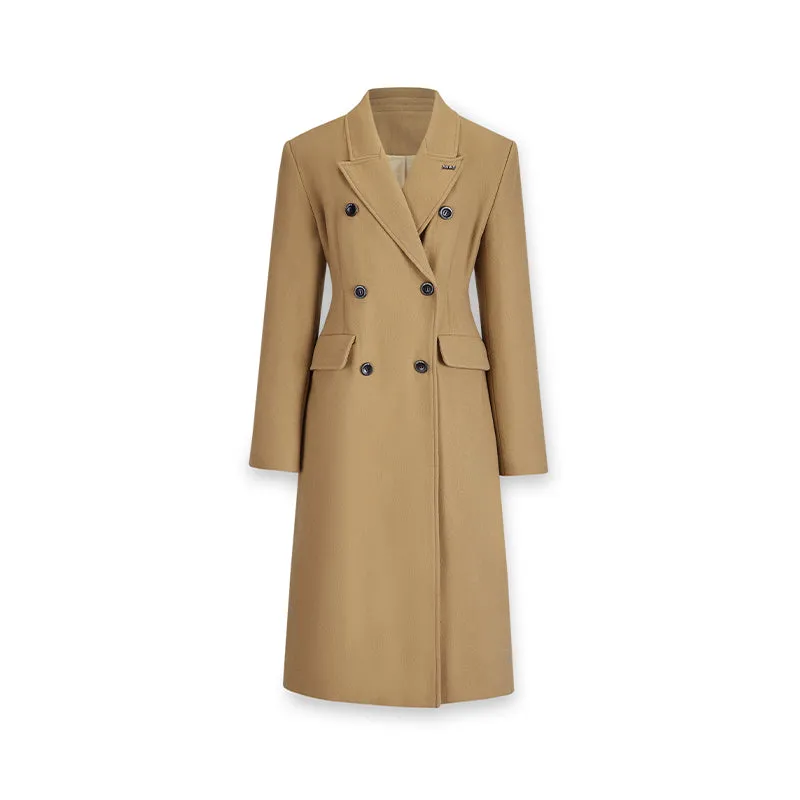 Skyscraper Hourglass Waist Wool Long Coat