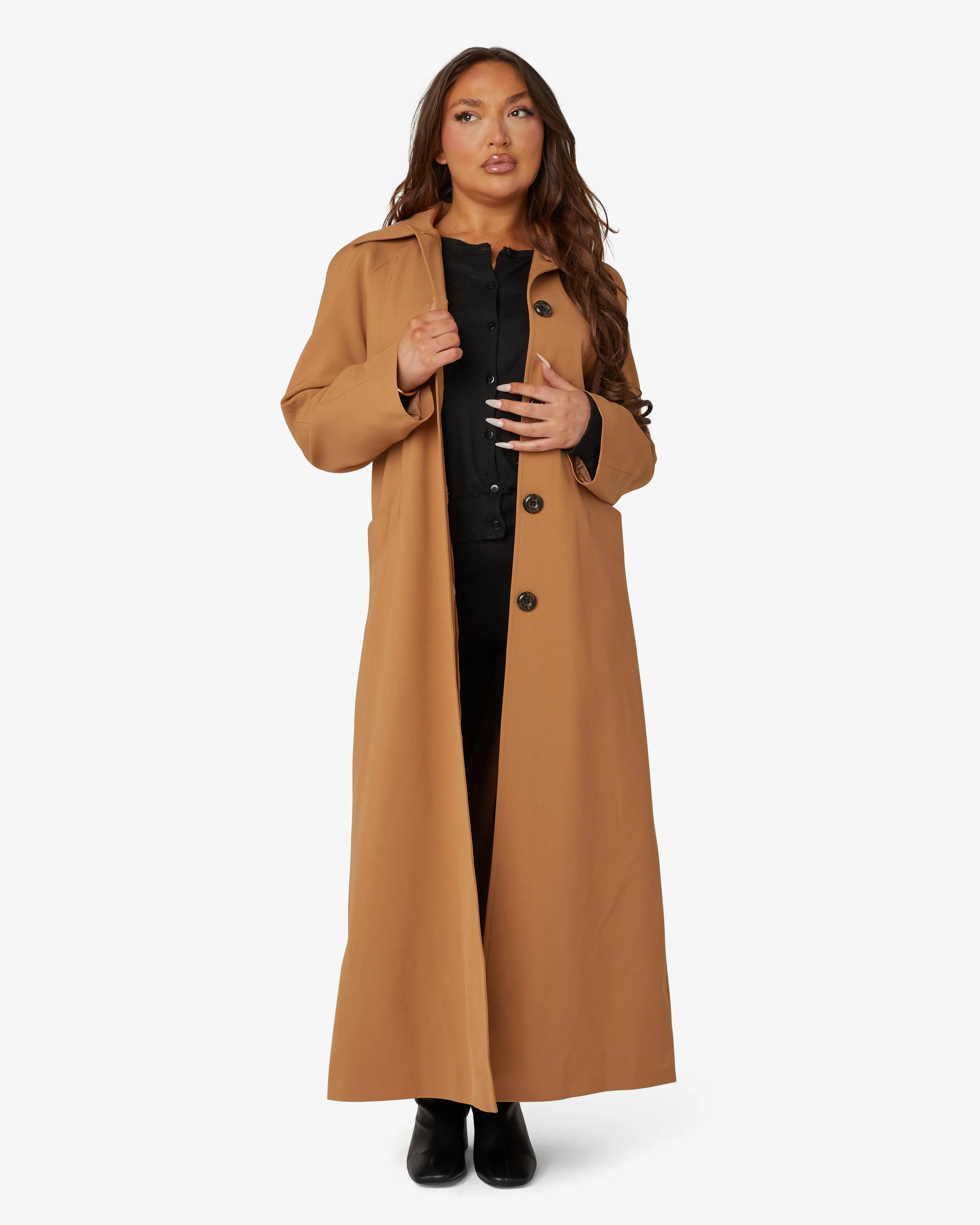 Spring/Summer Single Breasted Longline Collared Mac Coat (1204-SP)