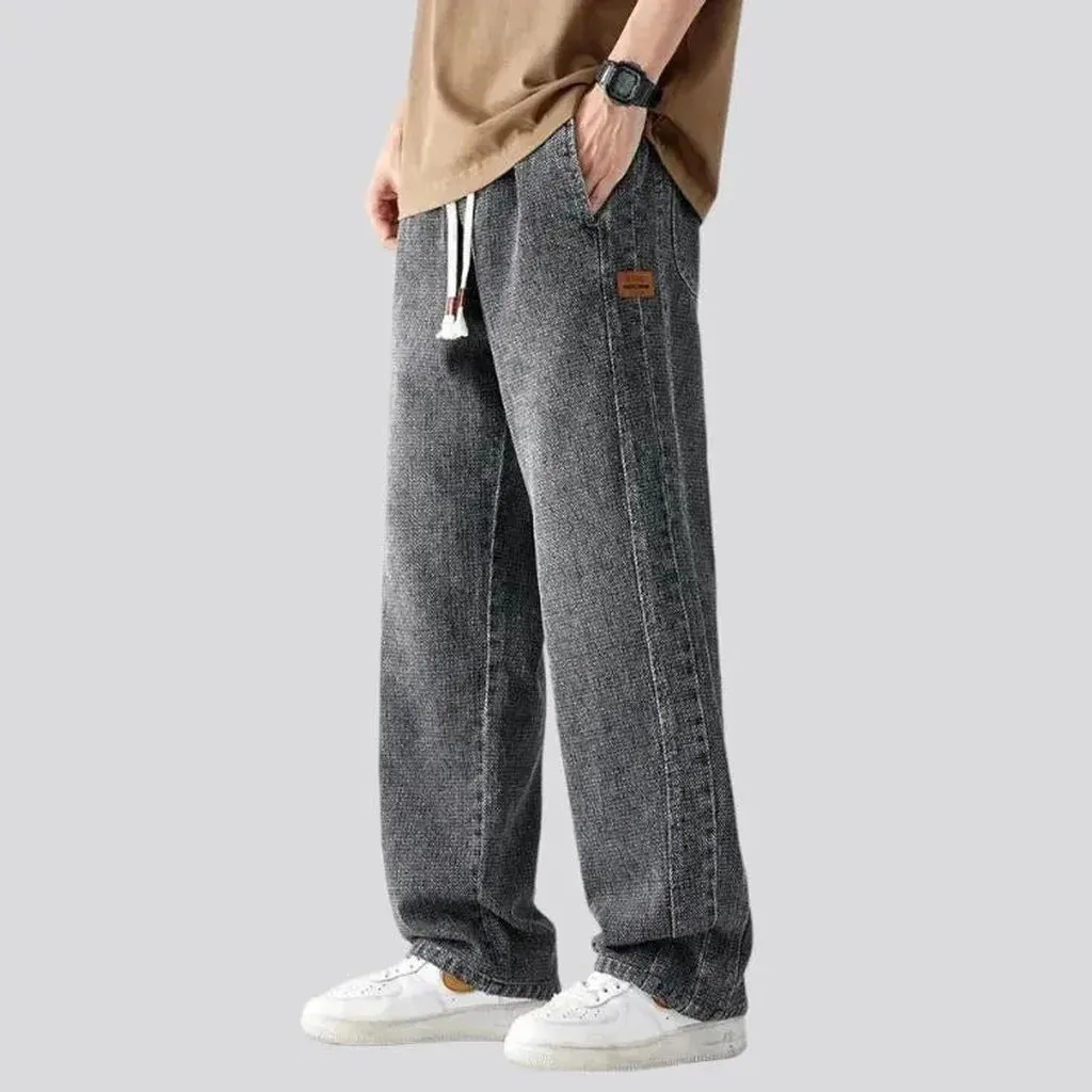 Stonewashed men's denim pants