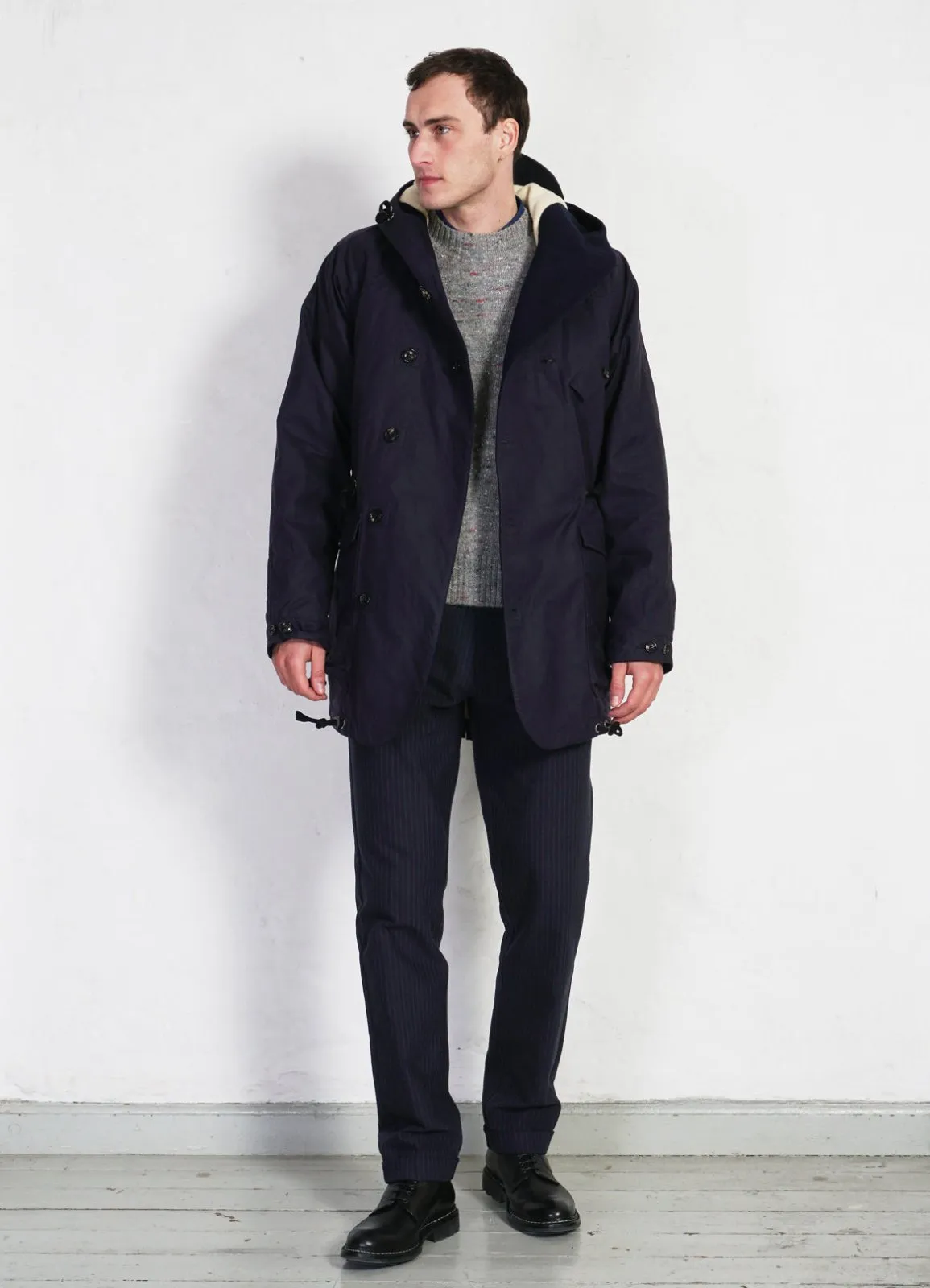 STORM | Hooded Waxed Cotton Parka | Deep Navy