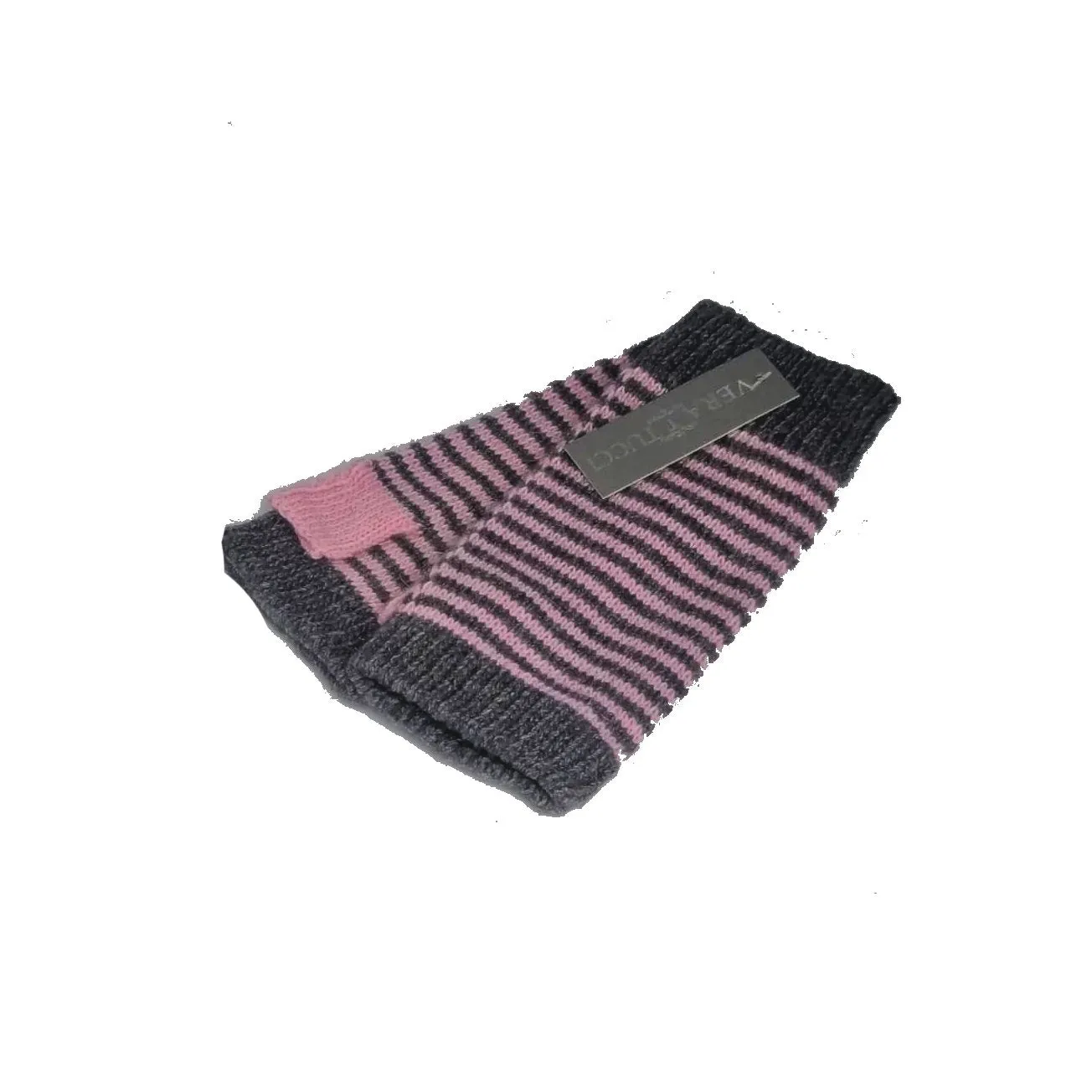 Striped Fingerless Mittens - G16