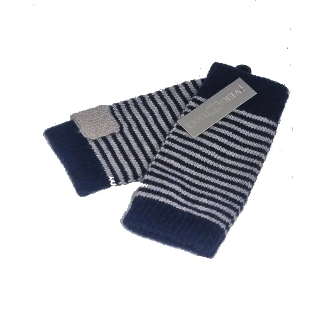 Striped Fingerless Mittens - G16