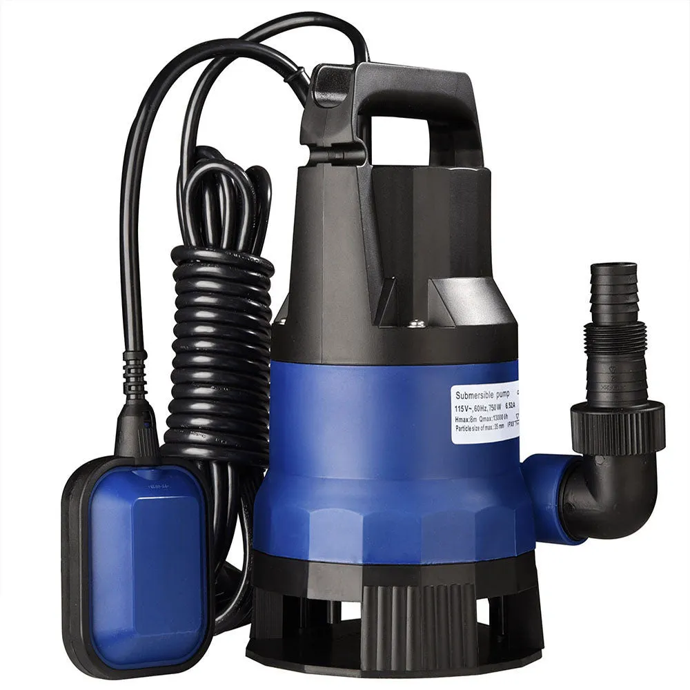 Submersible Dirty Water Pump w/ Float, 1HP 750W