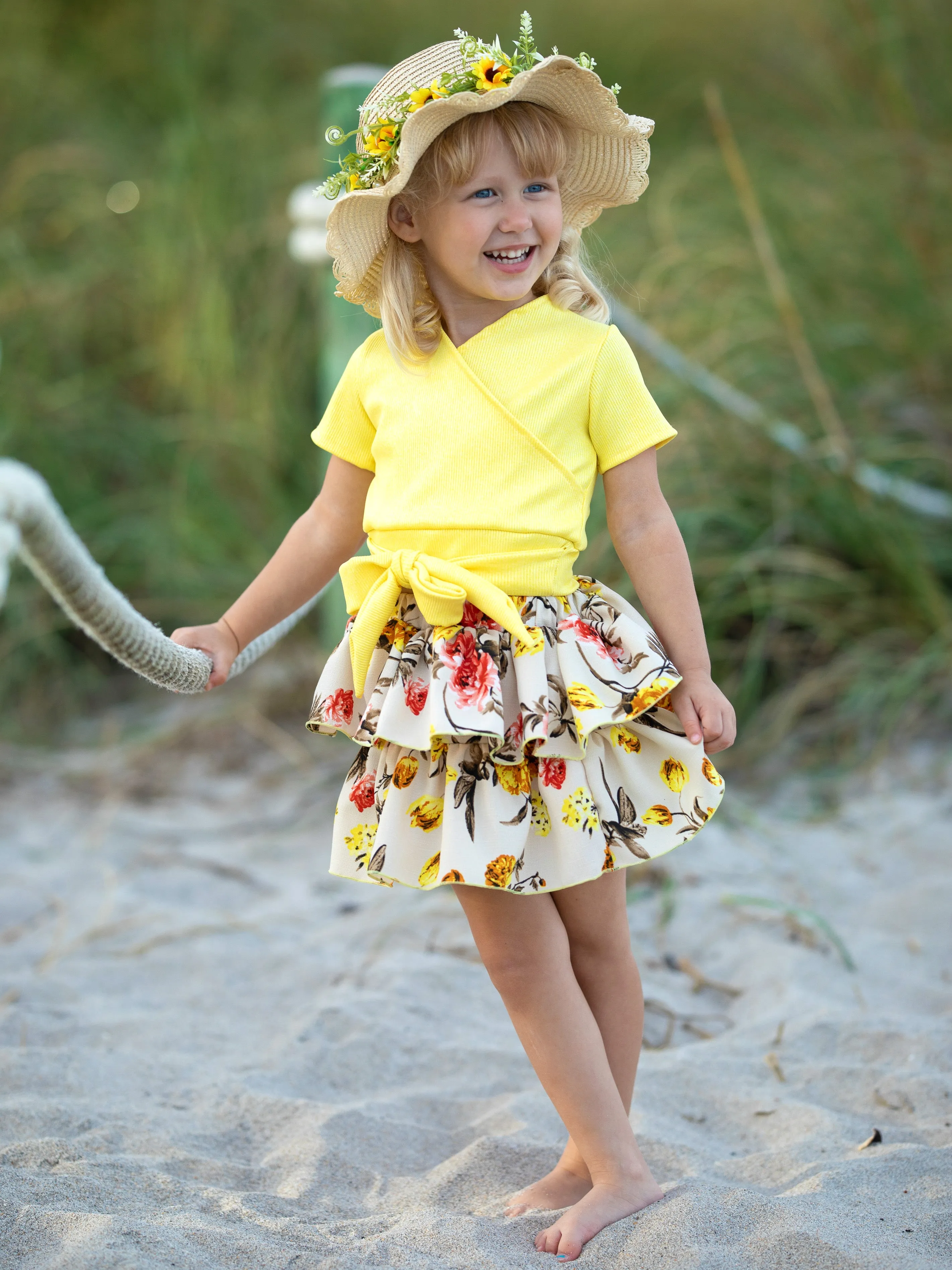 Sun Is Shining Tiered Ruffle Skirt Set