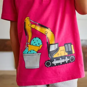 Super Scooper Ice Cream Digger Short Sleeve Henley Shirt