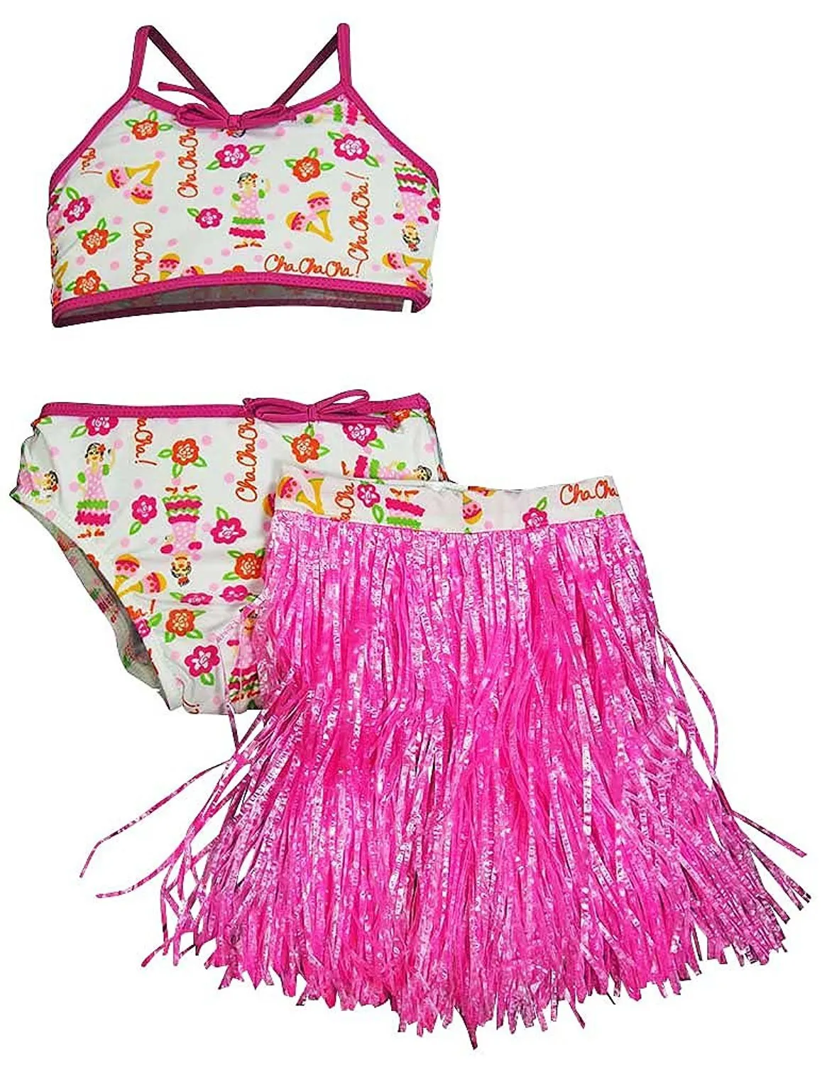 Swim' n Pretty by Baby Buns - Little Girls 3 Piece Bikini Swimwear Set