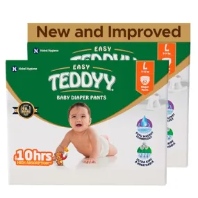 TEDDYY Baby Easy Large Diaper Pants 124 Count (Pack of 2)