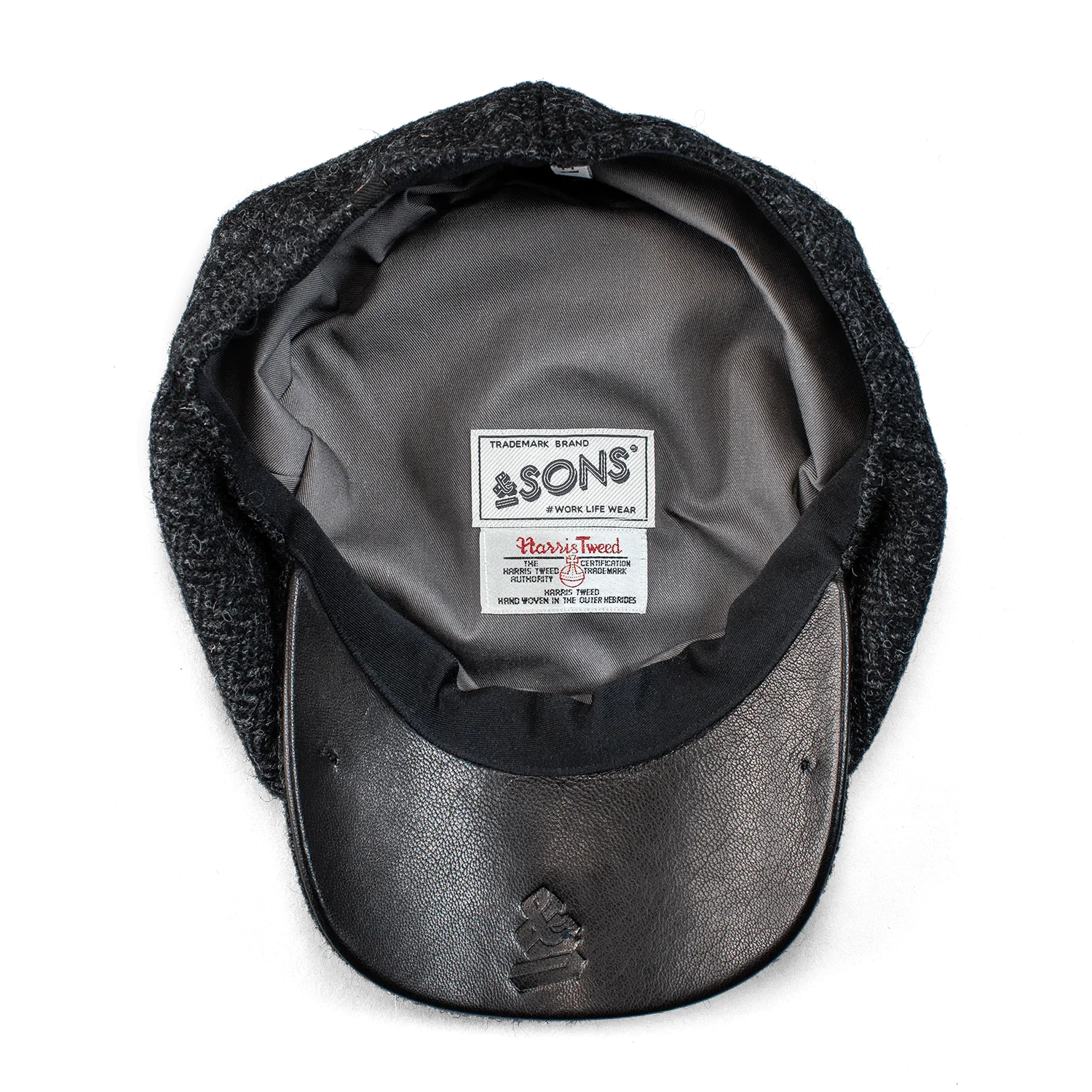 Thompson Baker Boy Hat- Black Herringbone