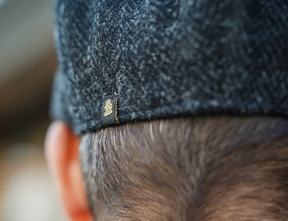 Thompson Baker Boy Hat- Black Herringbone