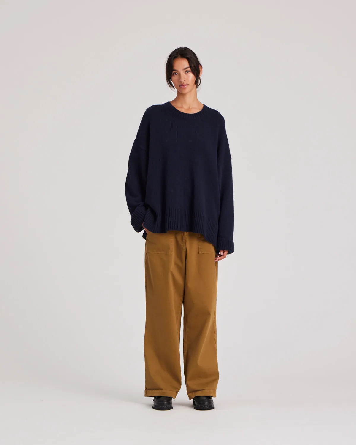 Tinne Pant Cotton - Tobacco