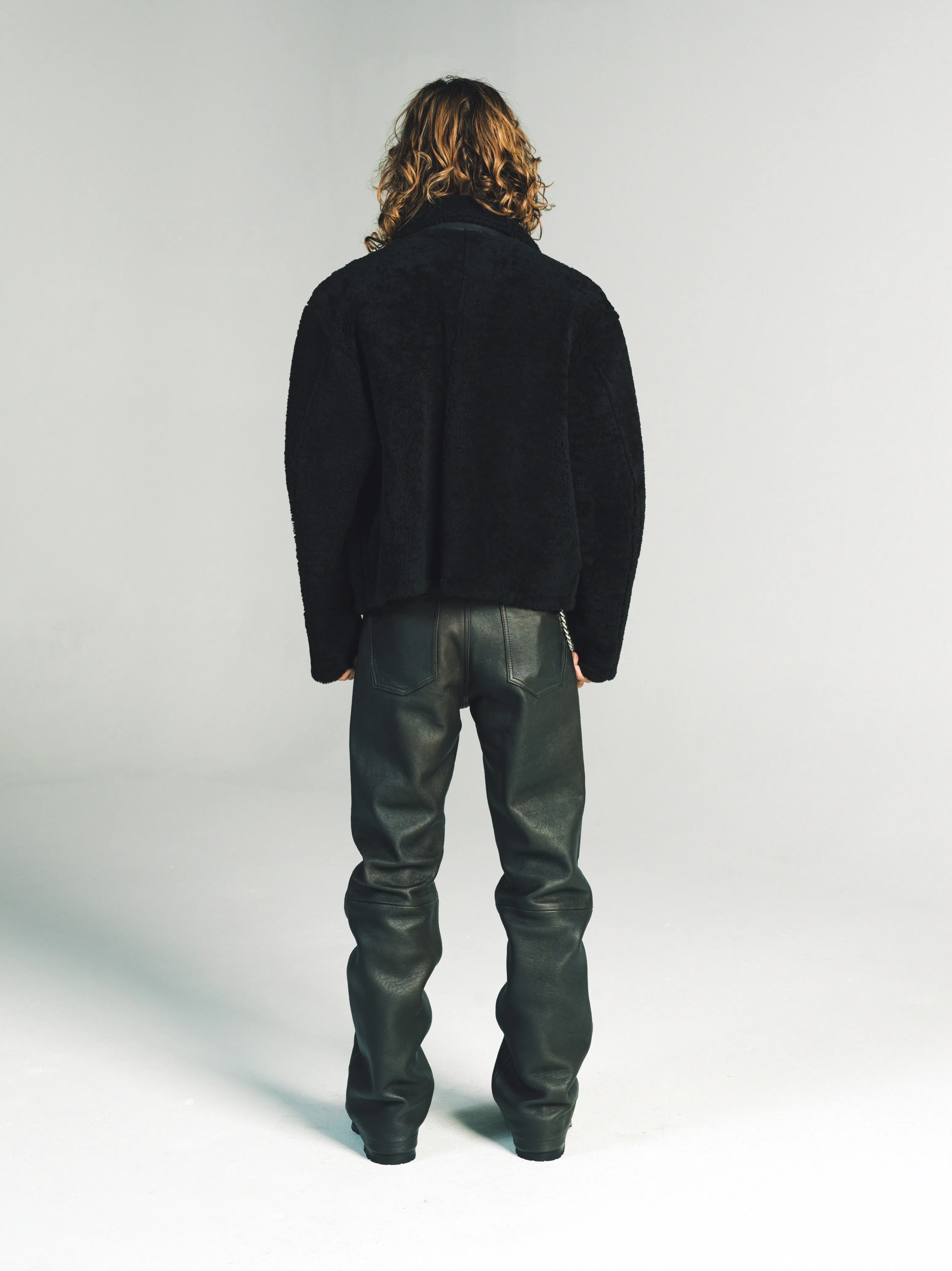 TOKER LEATHER JACKET | BLACK SHEARLING