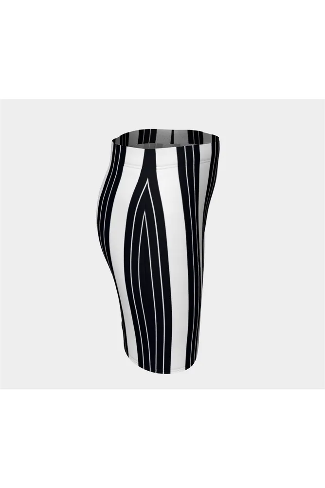 Vertical Stripes Fitted Skirt