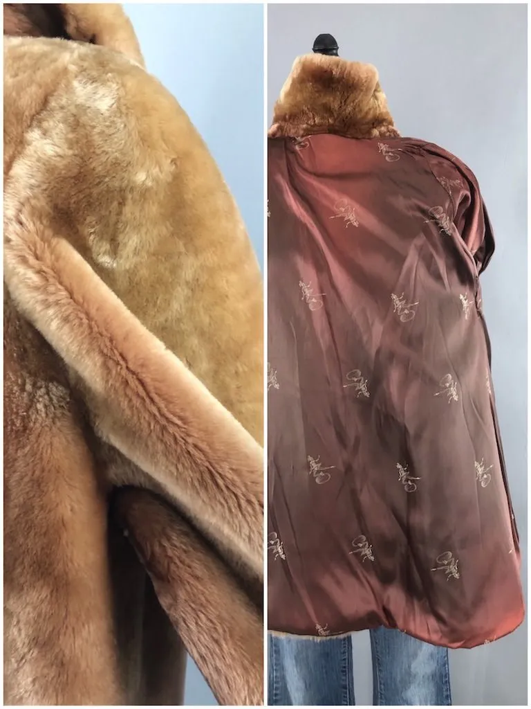 Vintage Caramel Mouton Fur Coat